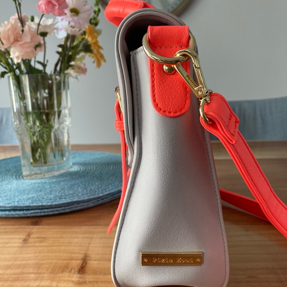 Pixie Mood Gray and Coral Satchel - Picture 3 of 6